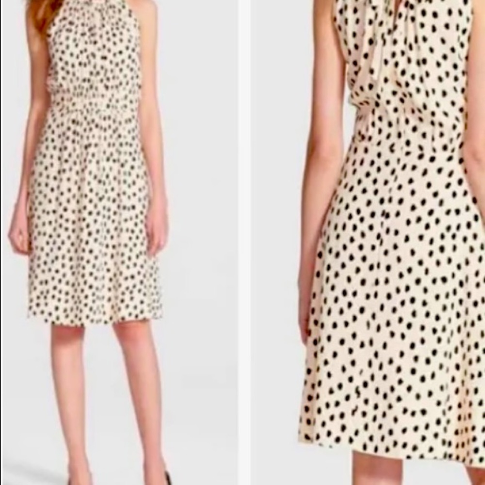Kate Spade blush-black halter neck dress NWOT